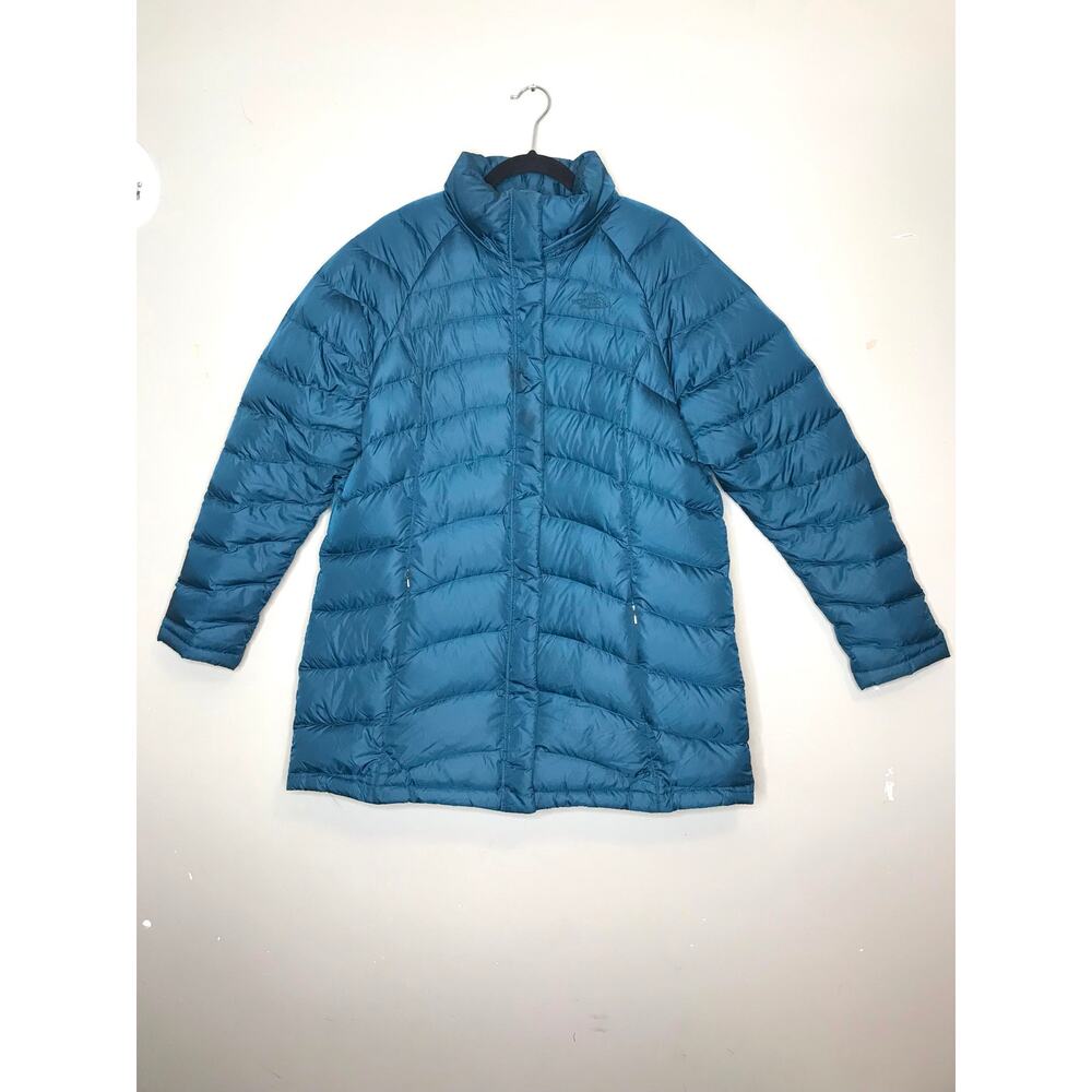 The North Face Teal goose down puffer jacket